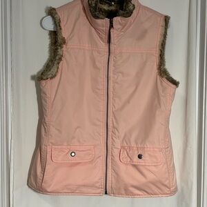 GAP Reversible Faux Fur Vest in Brown and Pink S